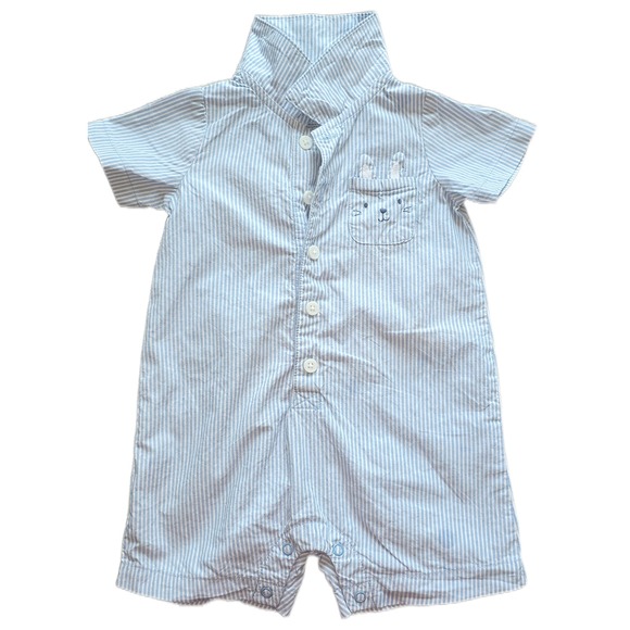 Just One You By Carter'S Other - Just One You by Carters Baby Boy Blue White Striped Bunny Romper 9M 1N522010